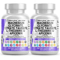 Clean Nutraceuticals Magnesium Glycinate Complex 1000mg with L-Theanine 200mg and Apigenin 50mg Citrate Taurate – 60 Count Pack of 2