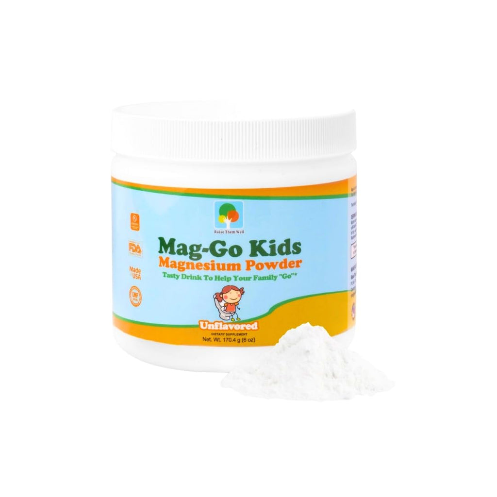 Raise Them Well Mag-Go Kids Magnesium Powder – Constipation Relief (Unflavored) | 140 Servings
