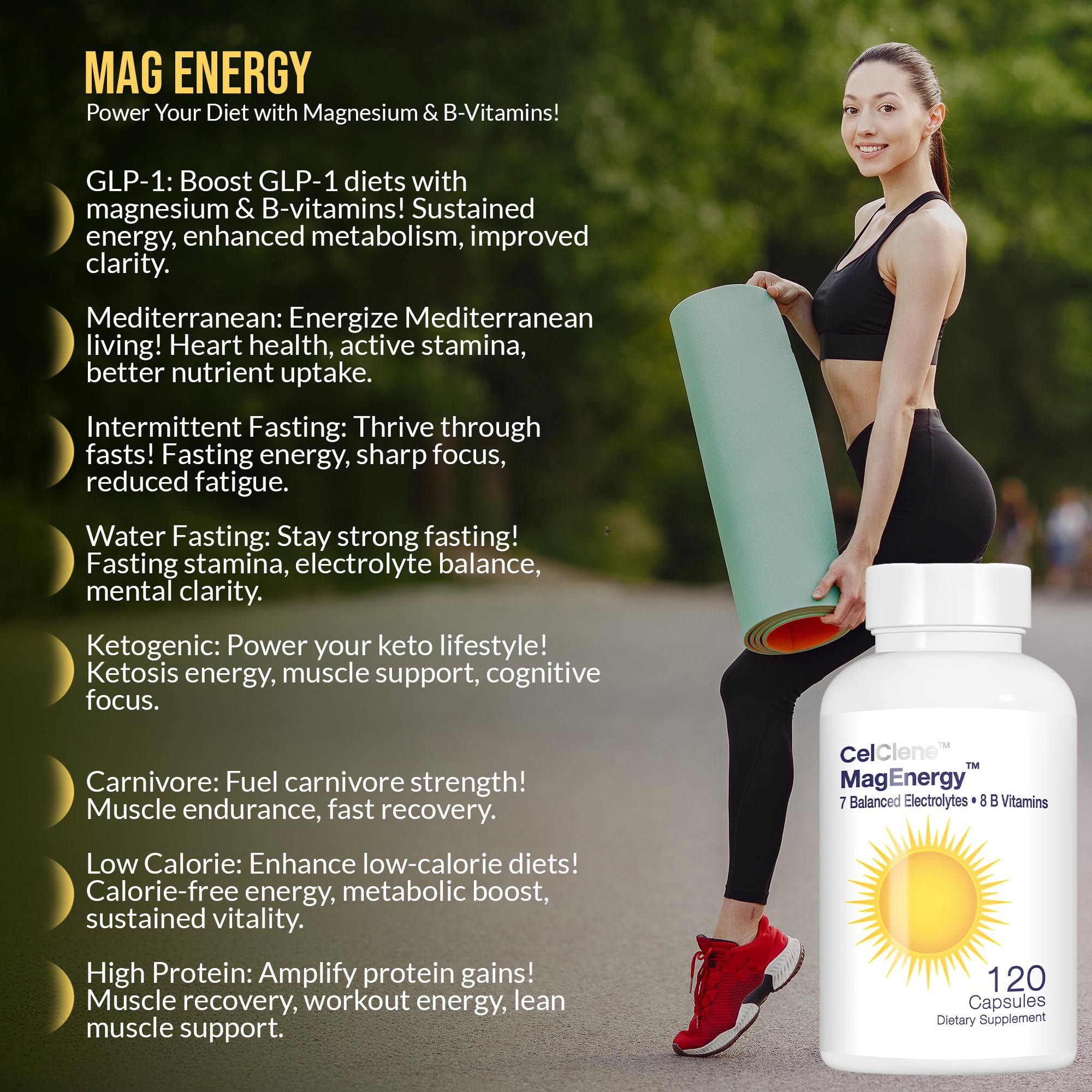 MagEnergy 7 Electrolytes + 8 Super B Vitamins | High Magnesium & Methyl B12