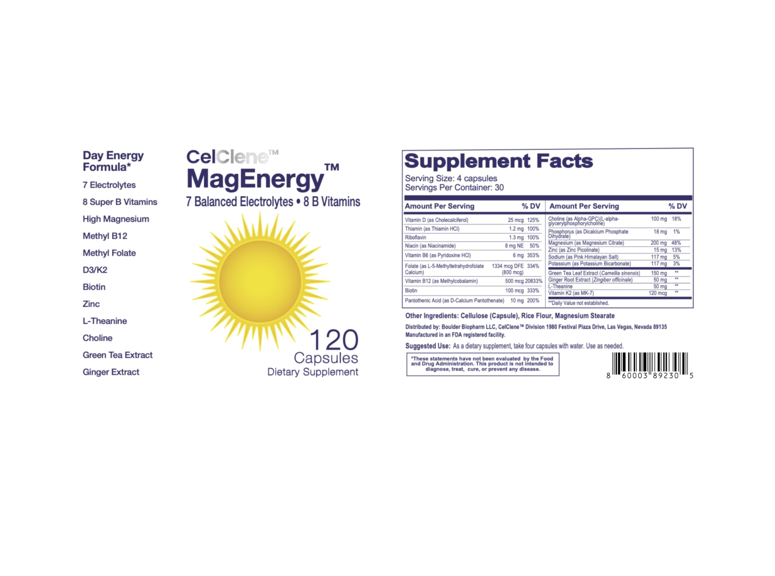 MagEnergy 7 Electrolytes + 8 Super B Vitamins | High Magnesium & Methyl B12