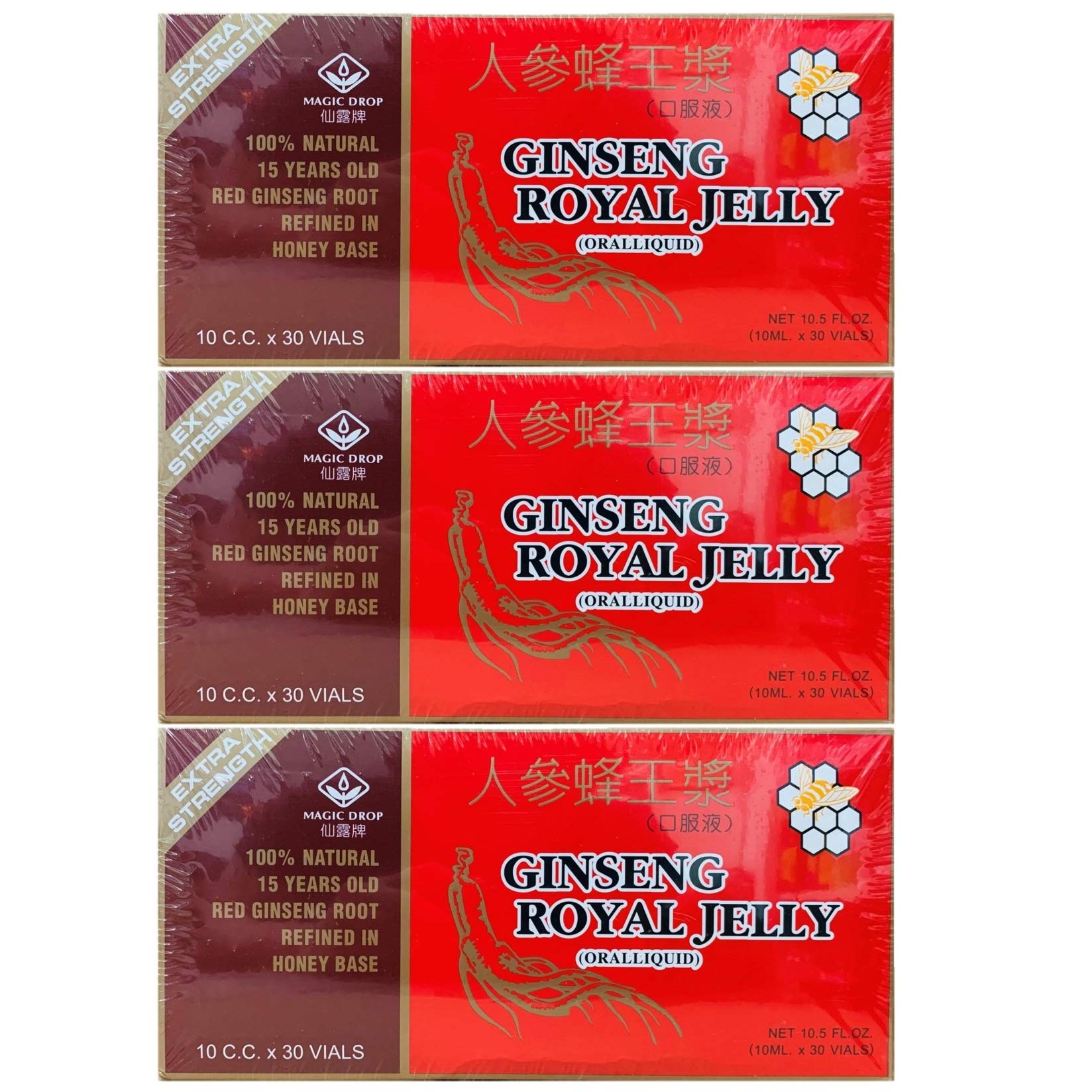 3 Boxes Magic Drop Ginseng Royal Jelly – 90 Vials (30 Vials/Box)
