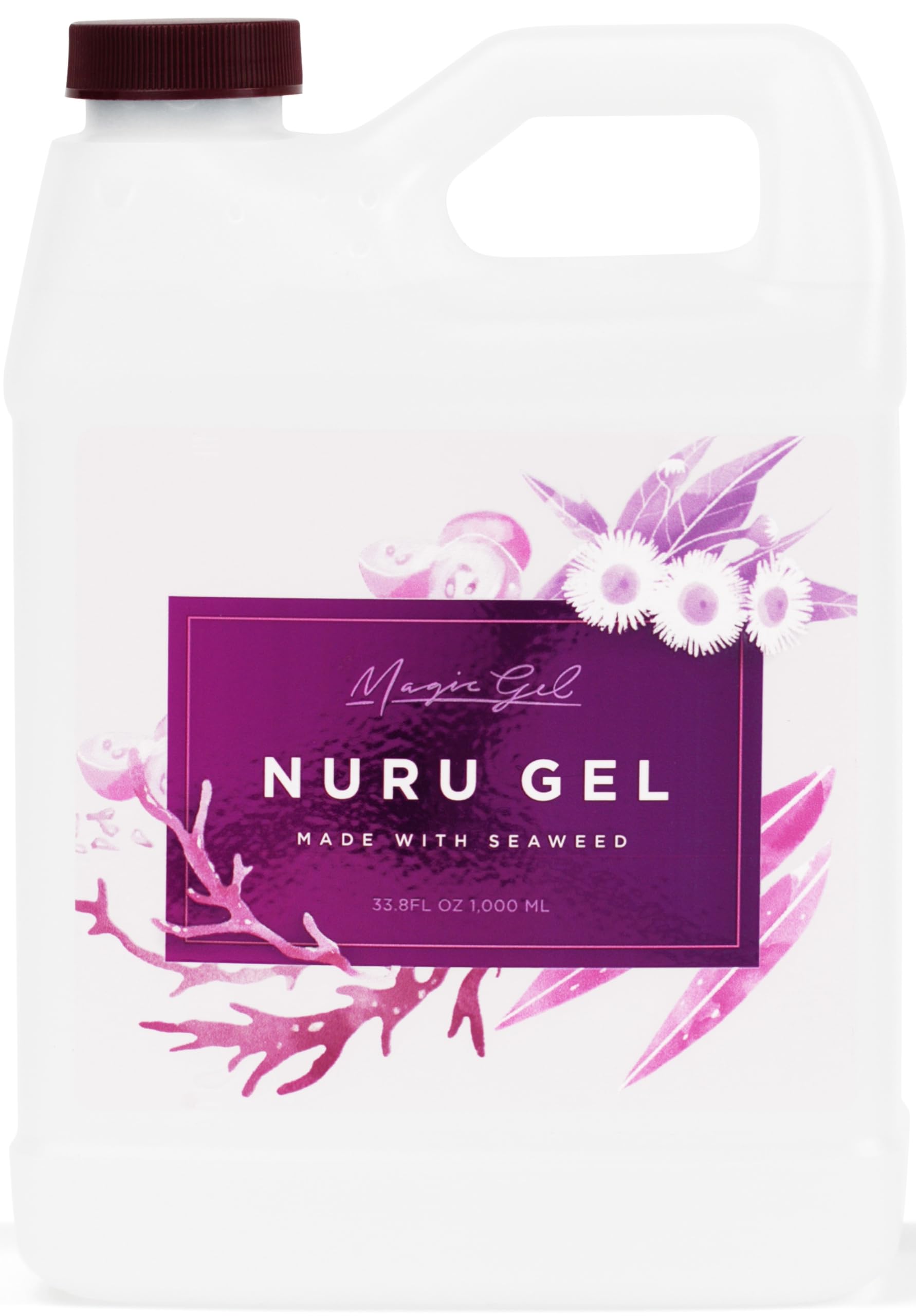 Magic Gel Nuru Massage Therapy Gel – 33.8 fl oz – Clear, Fragrance-Free, Made in USA