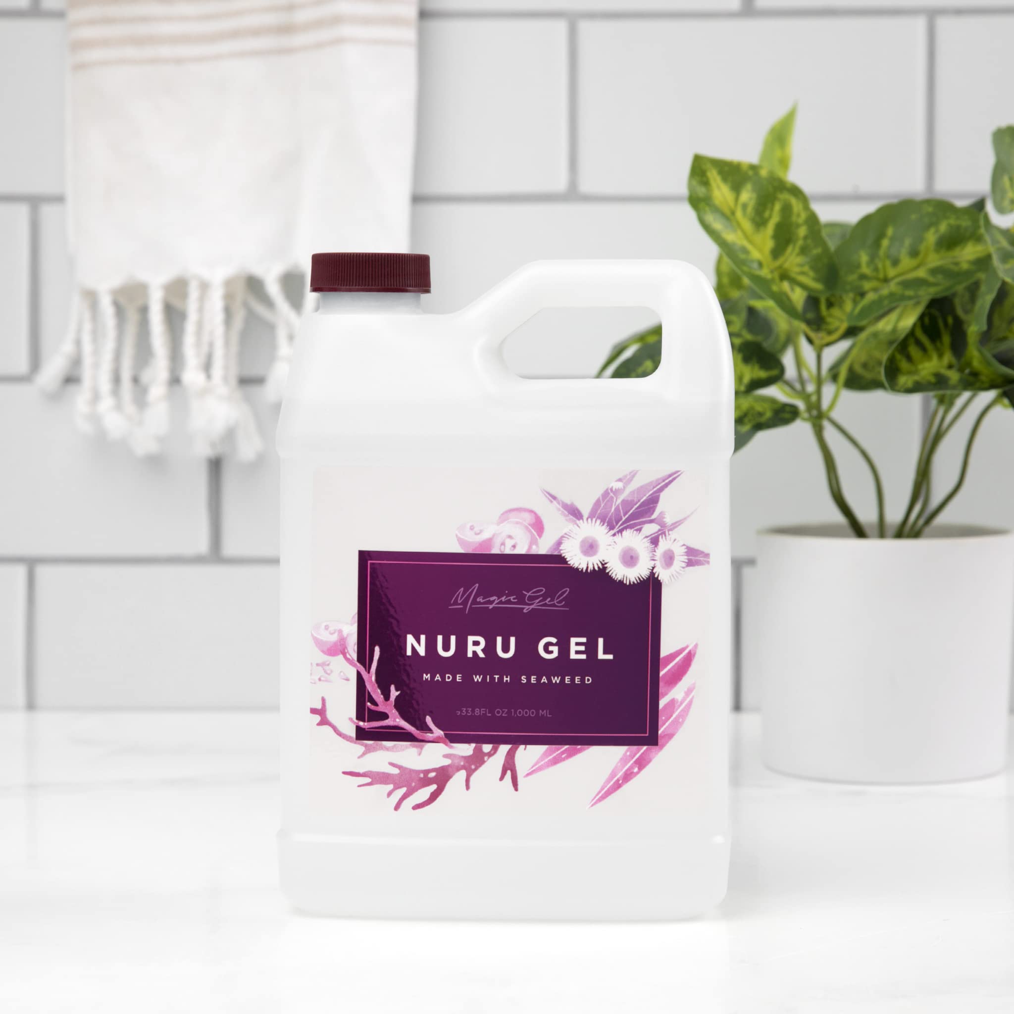 Magic Gel Nuru Massage Therapy Gel – 33.8 fl oz – Clear, Fragrance-Free, Made in USA
