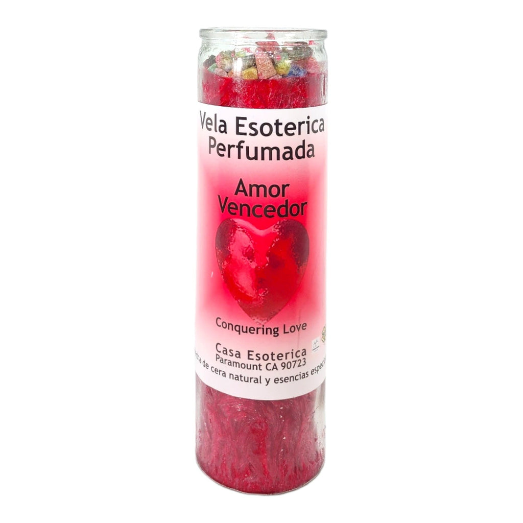 MAGICK SPACE Conquering Love Palm Wax Candle - Red | Spiritual Intention