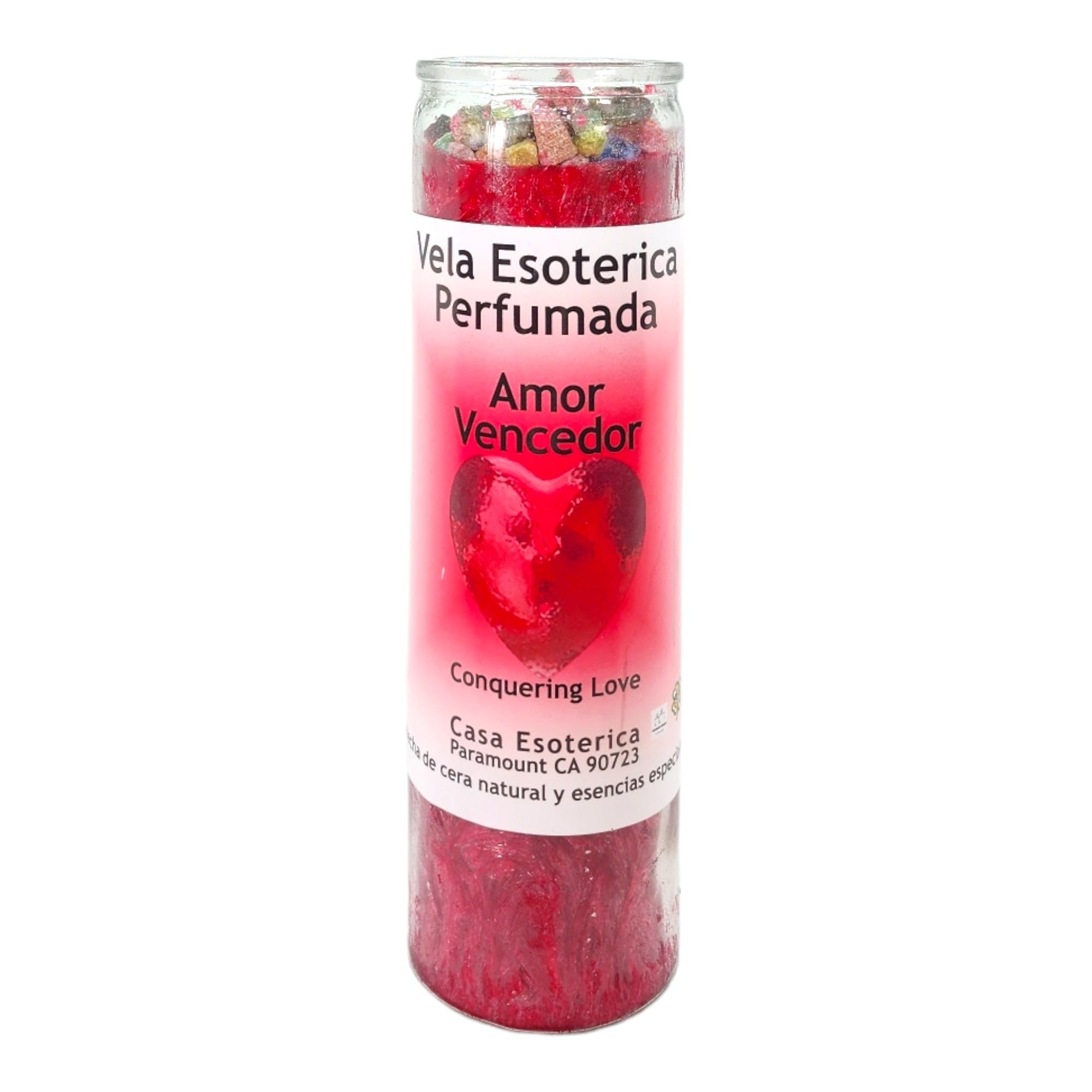MAGICK SPACE Conquering Love Palm Wax Candle - Red | Spiritual Intention
