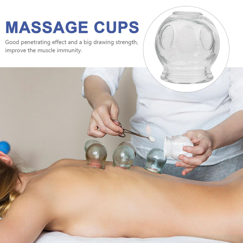 MAGICLULU Hand Tools 6 Pcs Glass Fire Cupping Set | Thick Chinese Acupoint Glass Cupping for Massage