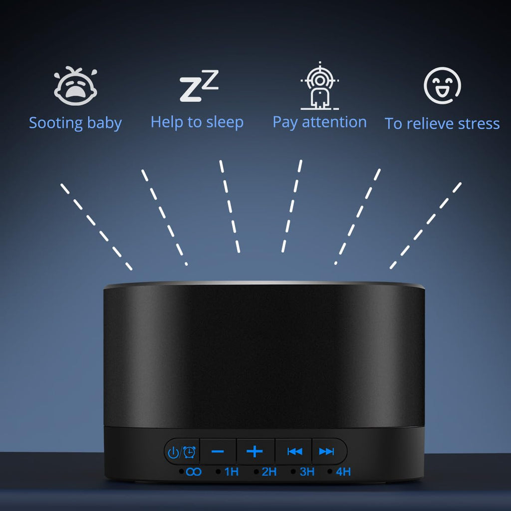 Magicteam White Noise Machine — 20 Non-Looping Sounds, 32 Levels, Memory Function, AC/USB