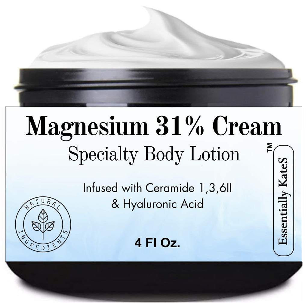 Magnesium 31% Cream Lotion 4 oz – Ceramides 1,3,6II & Hyaluronic Acid