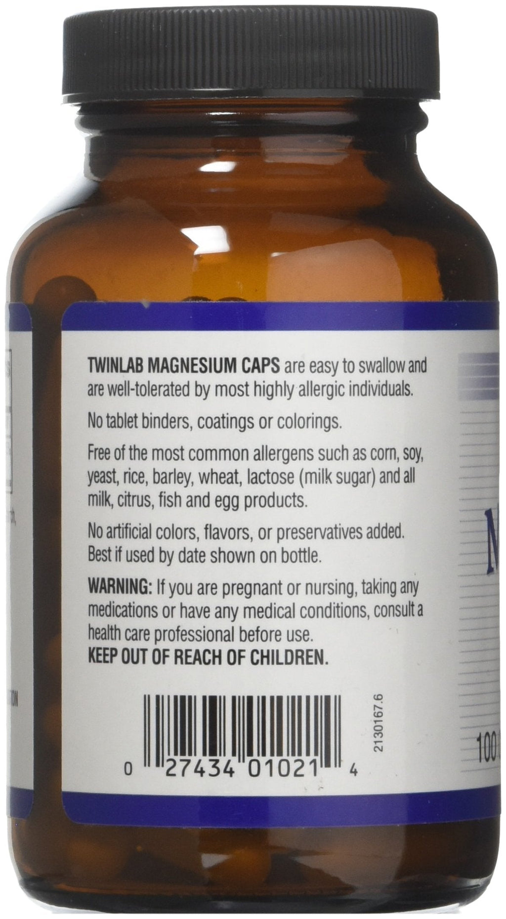 Magnesium 400 mg by Twinlab - 100 Cap (Pack of 3)