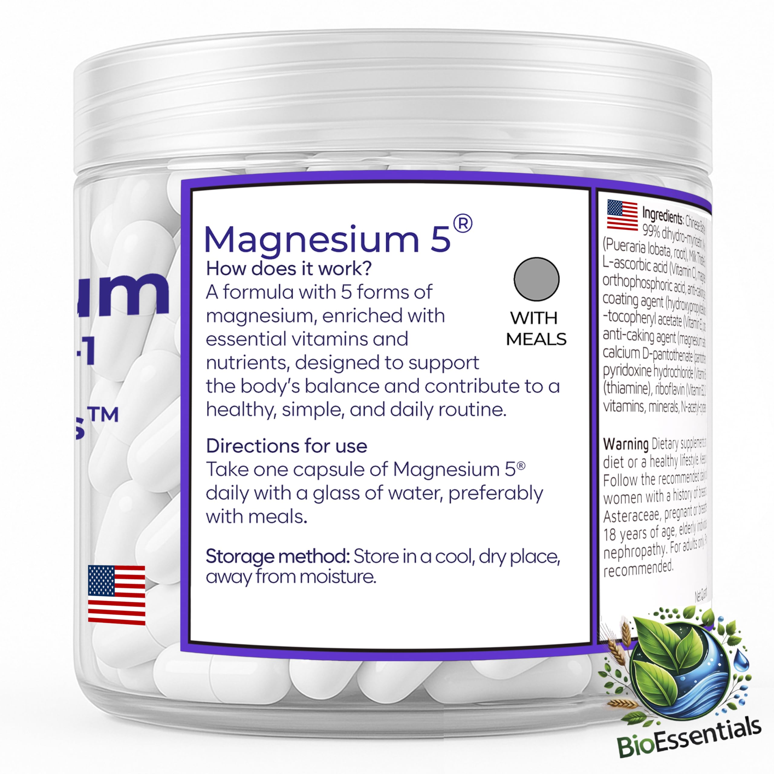 Magnesium 5-in-1 Complex 1950mg – Sleep, Stress & Energy Support