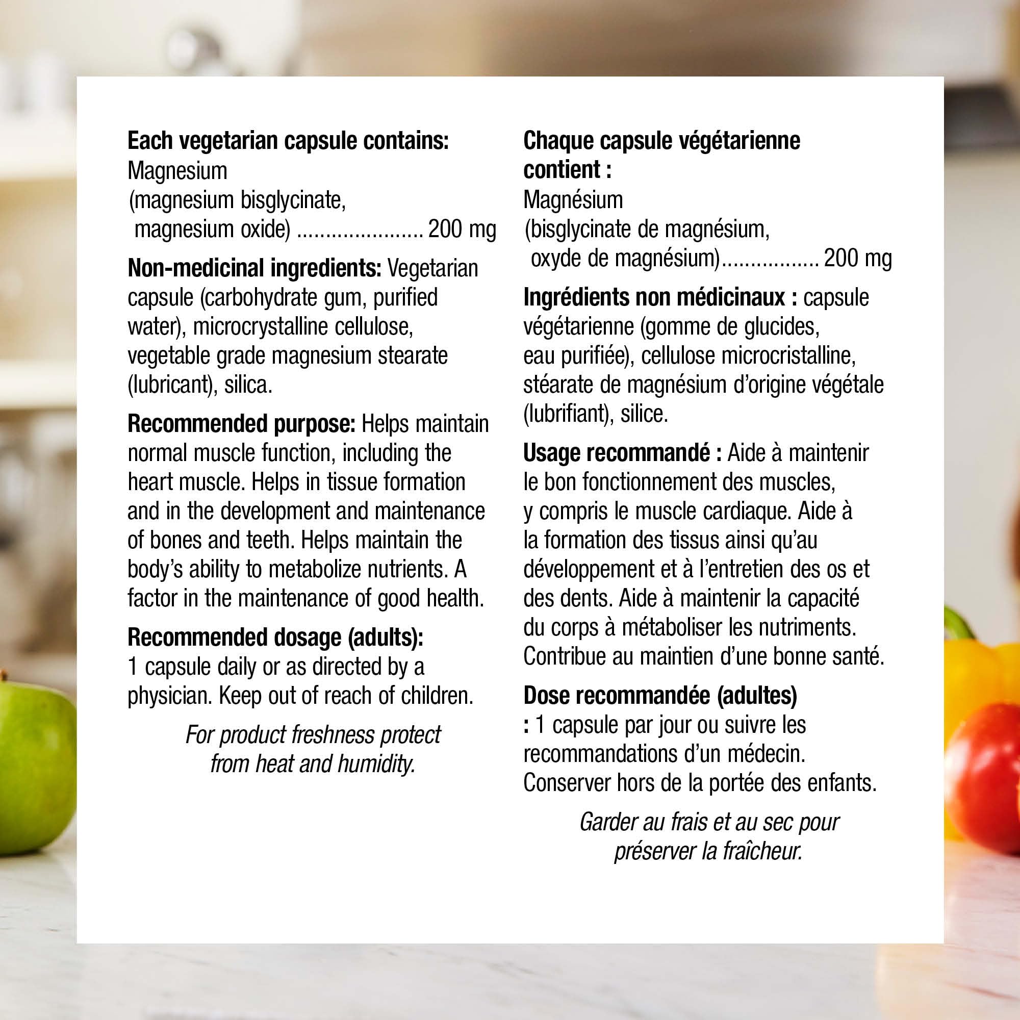 Magnesium Bisglycinate 200 mg Capsules - Highly Absorbable, Gentle Magnesium | Webber Naturals