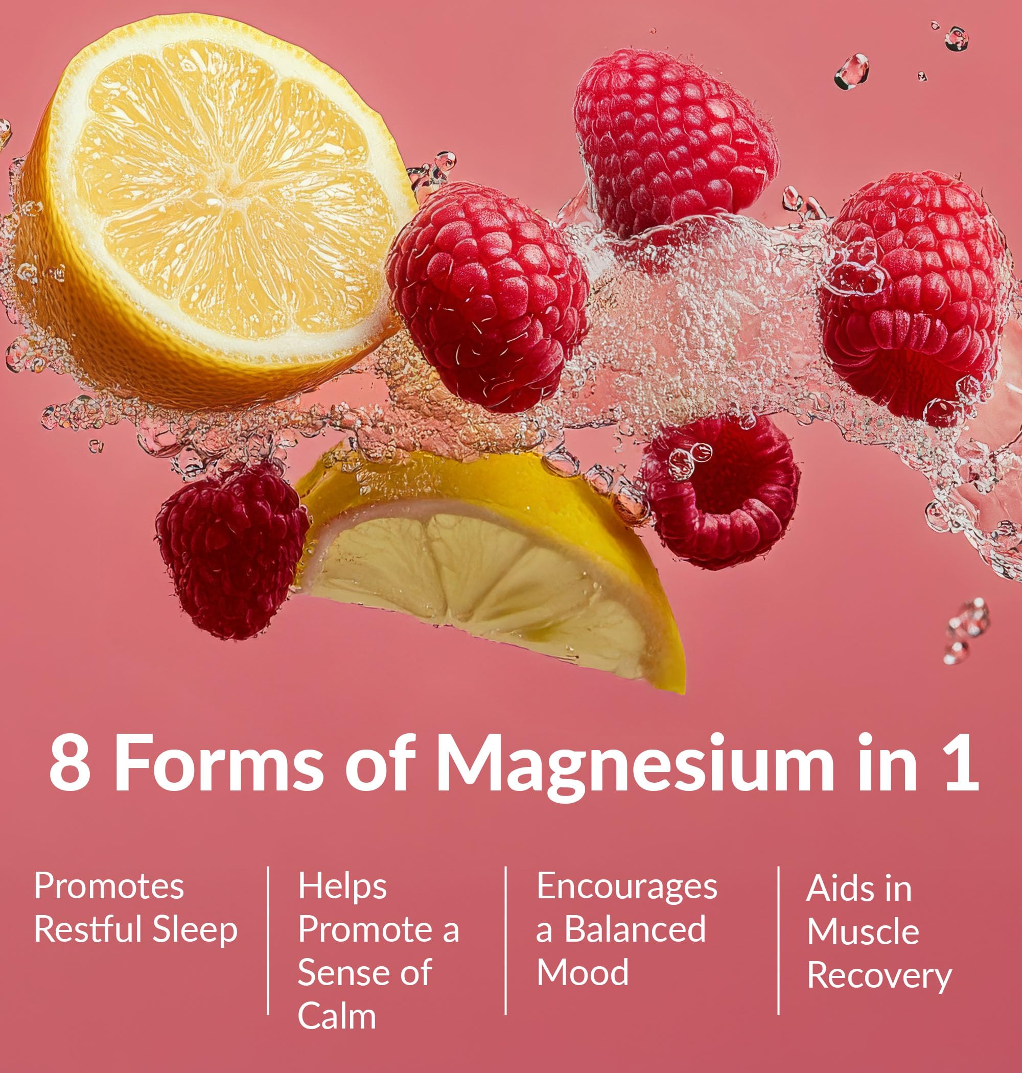 BIOptimizers Magnesium Breakthrough Drink – 8 Magnesium Forms, Electrolytes & Sleep | Raspberry Lemon
