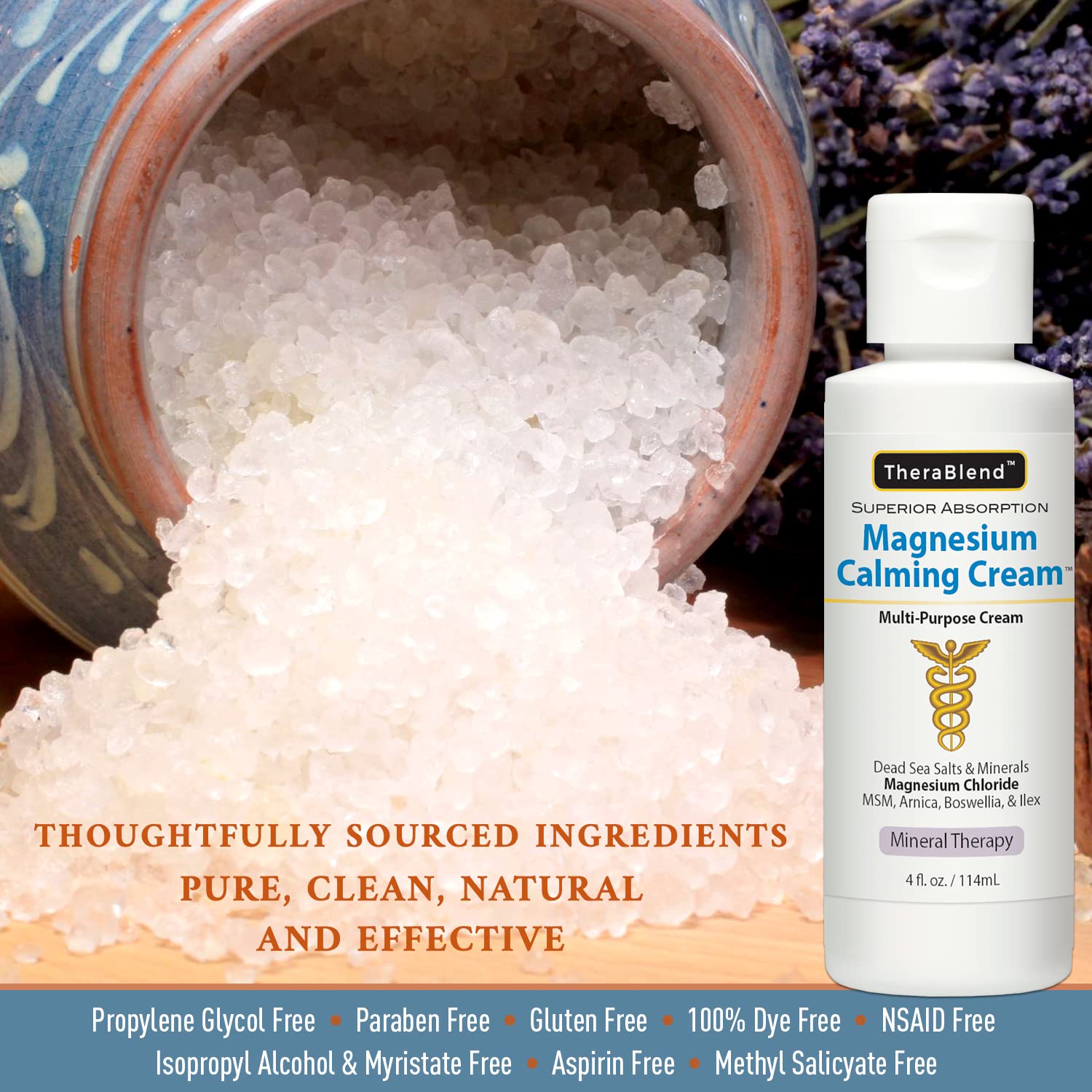 Magnesium Calming Cream 16 oz | Soothing Mineral Moisturizer