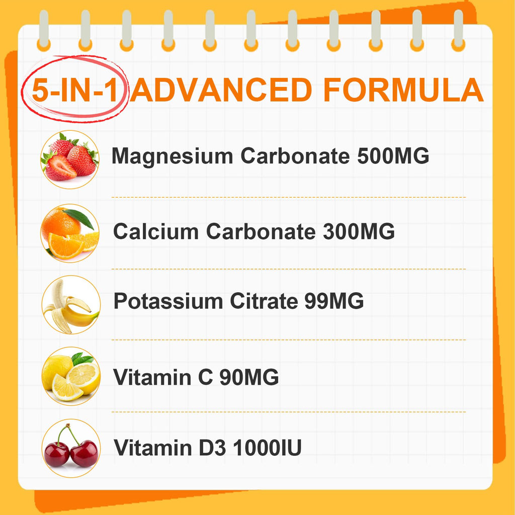 Magnesium Carbonate Gummies 500mg - High Absorption Magnesium Supplement for Digestive & Muscle Support | Sugar Free, Vegan, Pineapple, 60 Count