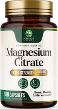 Magnesium Citrate 1000mg – High Absorption Magnesium Supplement (180 Capsules) – Non-GMO