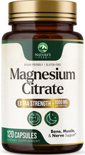 Magnesium Citrate 1000mg – High-Absorption Magnesium Supplement | Supports Muscle, Bone, Nerve & Heart Health – 120 Capsules