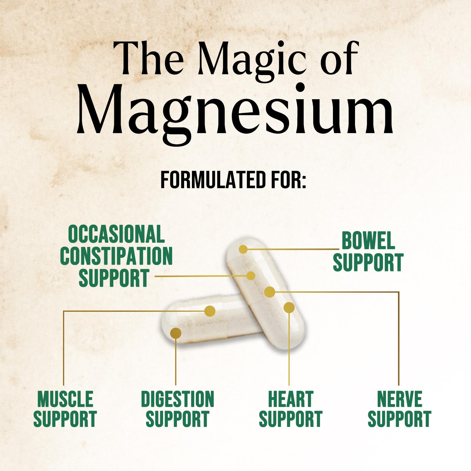 Magnesium Citrate 1000mg – High Absorption Magnesium Supplement (180 Capsules) – Non-GMO