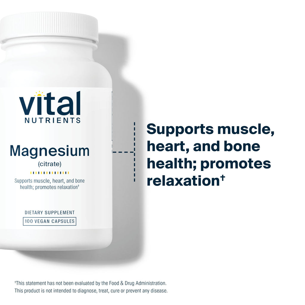 Vital Nutrients Magnesium Citrate 150mg | Sleep, Relaxation & Muscle Support | Vegan, Gluten-Free | 200 Capsules (Pack of 2)
