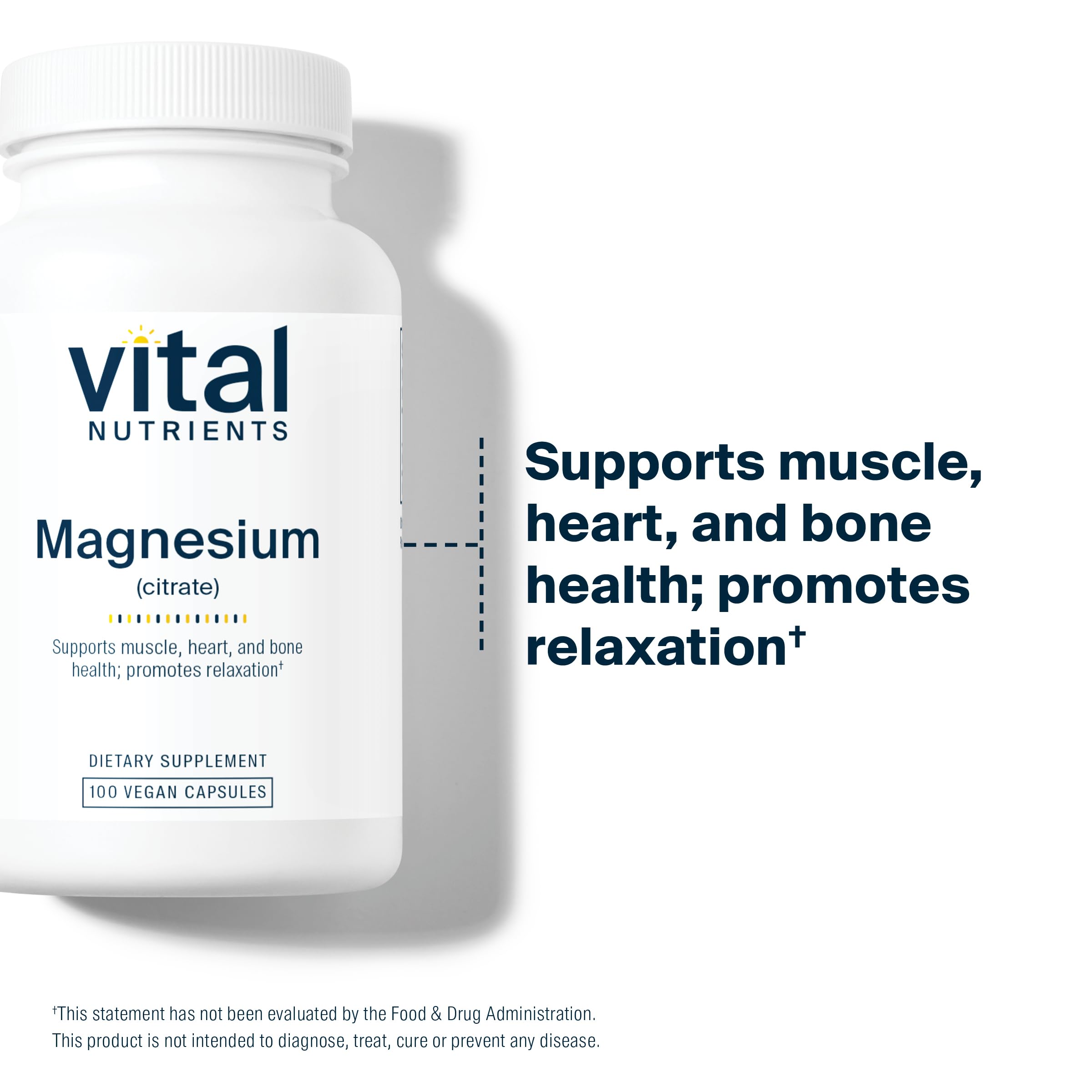 Vital Nutrients Magnesium Citrate 150mg | Sleep, Relaxation & Muscle Support | Vegan, Gluten-Free | 200 Capsules (Pack of 2)