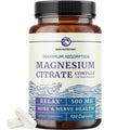 Magnesium Citrate 500 MG (120ct) – Calm, Digestive Support & 4-Month Supply