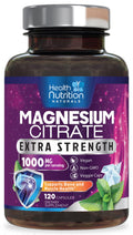 Magnesium Citrate Capsules 1000mg – Max Absorption for Muscle, Nerve, Bone & Heart Health | Gluten Free, Non-GMO | 120 Capsules