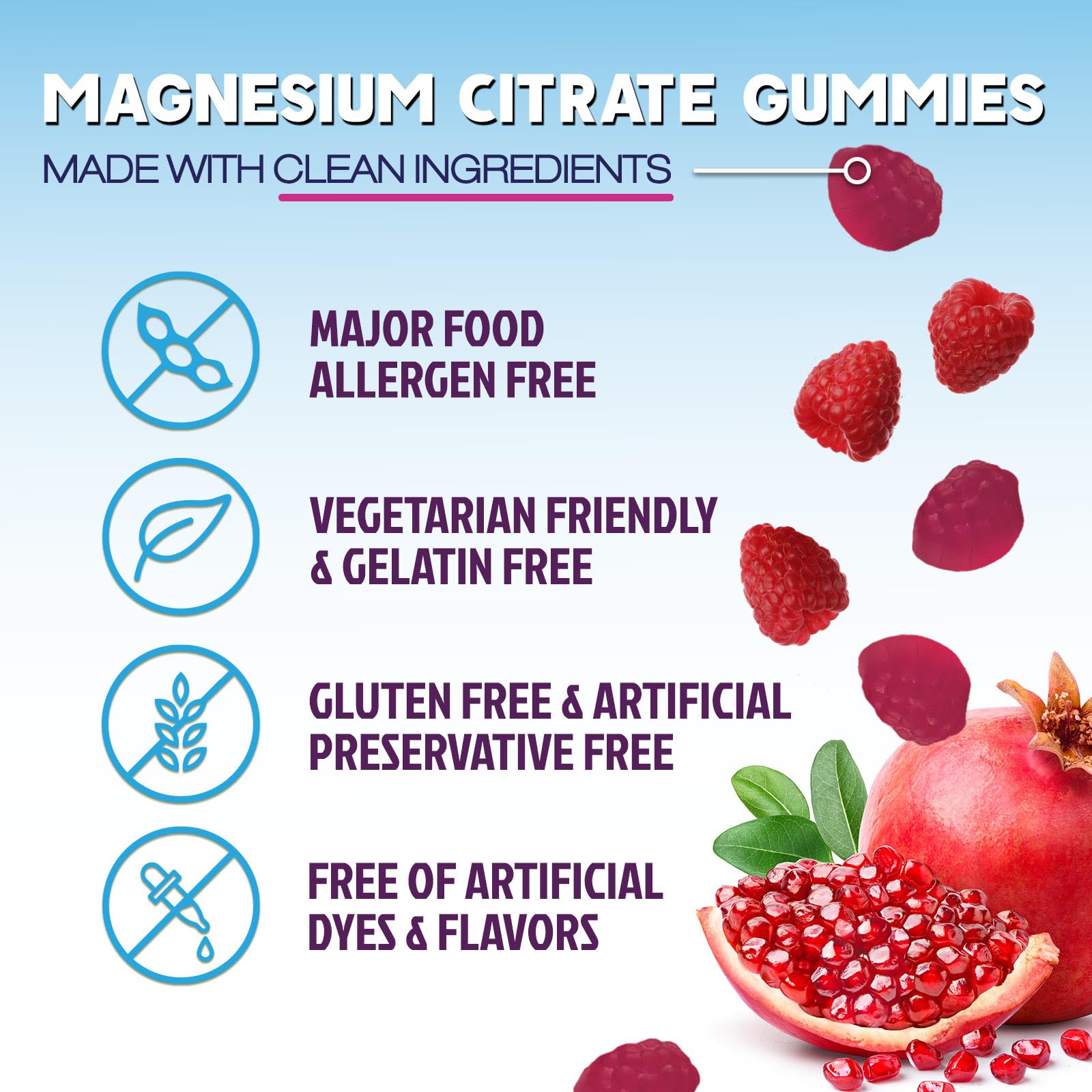 Magnesium Citrate Gummies – High-Absorption for Adults & Kids (60 Gummies)