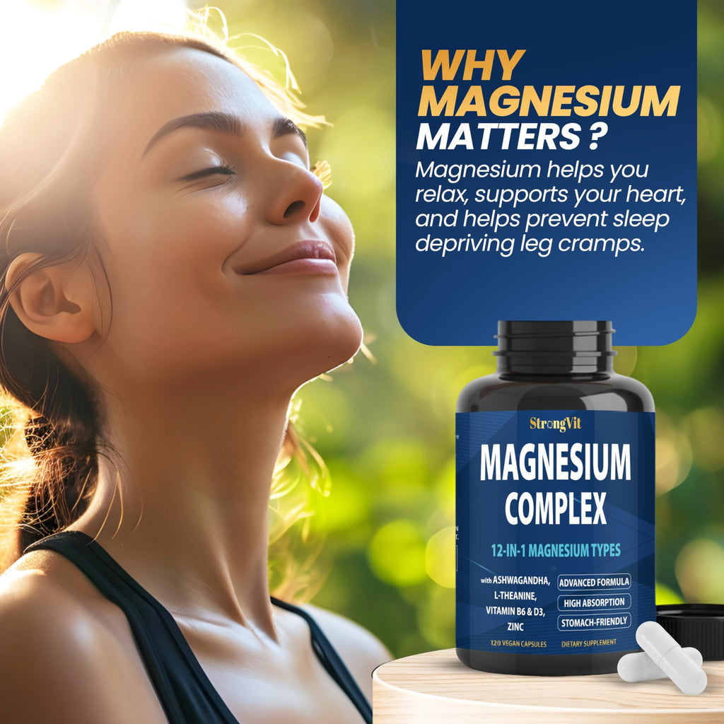 Magnesium Complex 12-in-1 1000mg | Sleep & Stress Support | USA (120 Capsules)