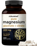 Magnesium Complex 400mg | 300 Capsules | Glycinate & Citrate | Non-GMO