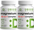 DEAL SUPPLEMENT Magnesium Complex 500mg – 480 Veggie Capsules | 10-in-1 Chelated Magnesium