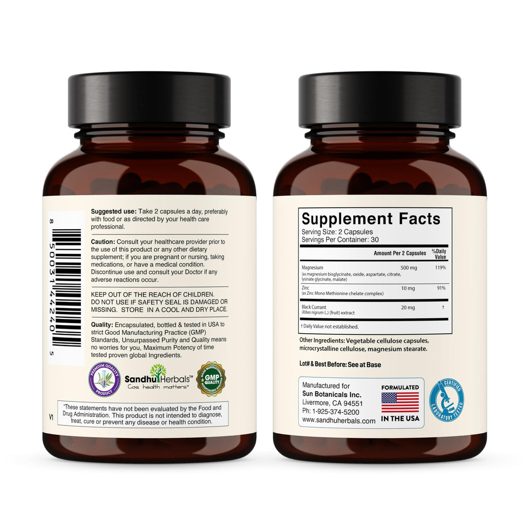 Magnesium Complex 500mg 6-in-1 with Zinc | Sleep & Muscle Health | 60 Capsules