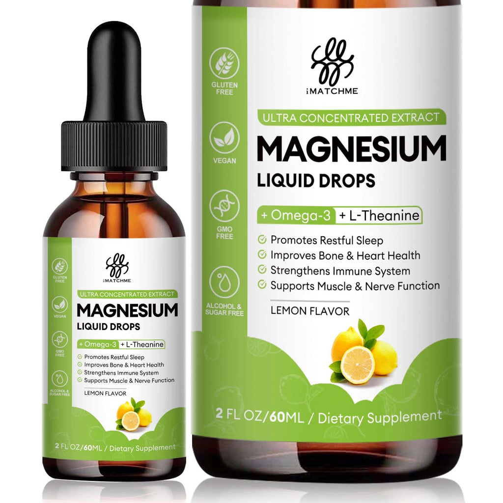 Magnesium Complex Liquid Drops – Glycinate, Oxide, Taurate & Citrate, Lemon 2 fl oz