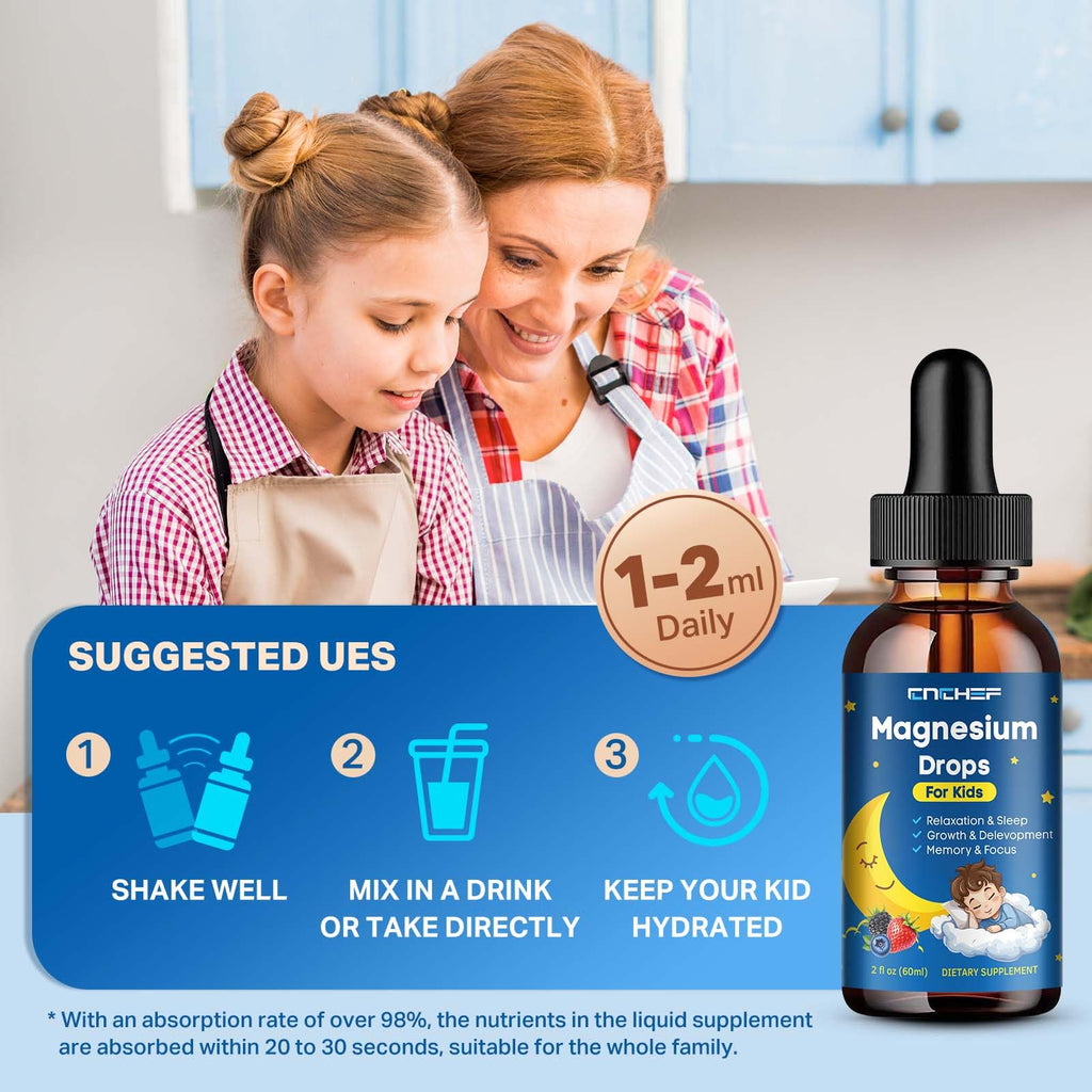 Magnesium Drops - Magnesium Glycinate Liquid for Kids | Calm, Sleep & Focus