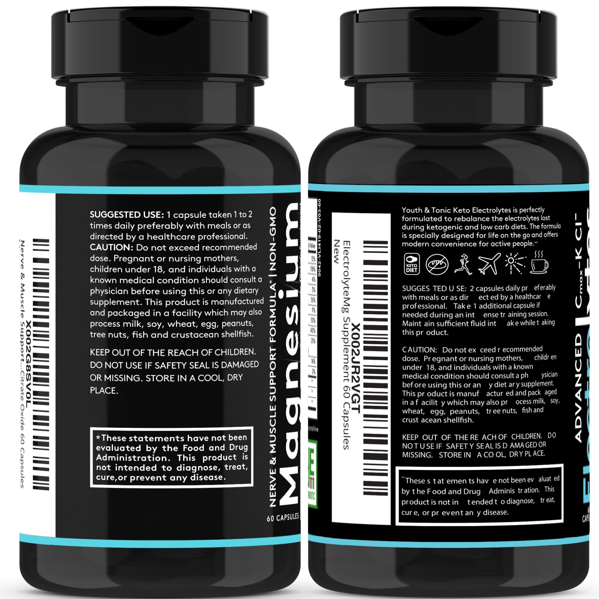 2-Pack High Absorption Magnesium Complex + Electrolytes | Premium Magnesium Citrate & Oxide