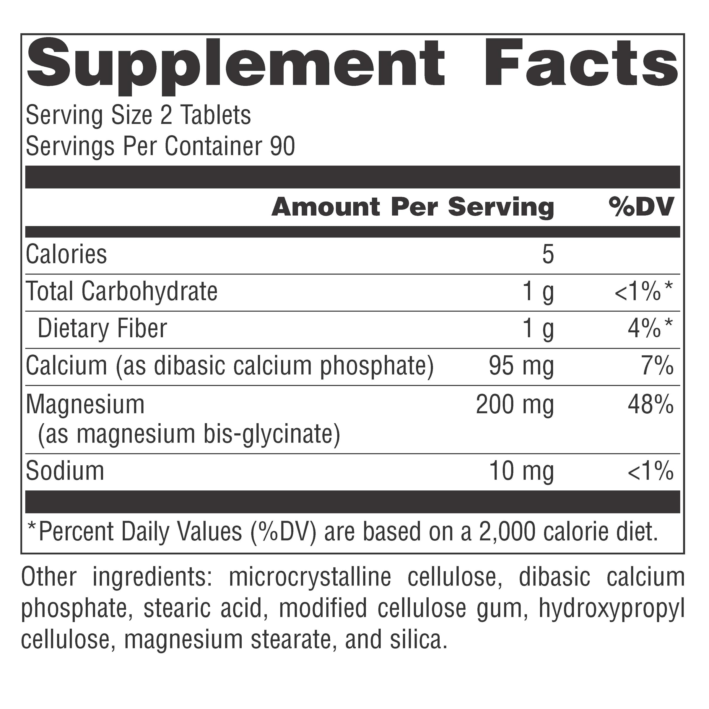 Source Naturals Magnesium Glycinate | Chelated for High Absorption | Calming Energy, Bone & Heart Support* | 200 mg per Serving - 180 Tablets