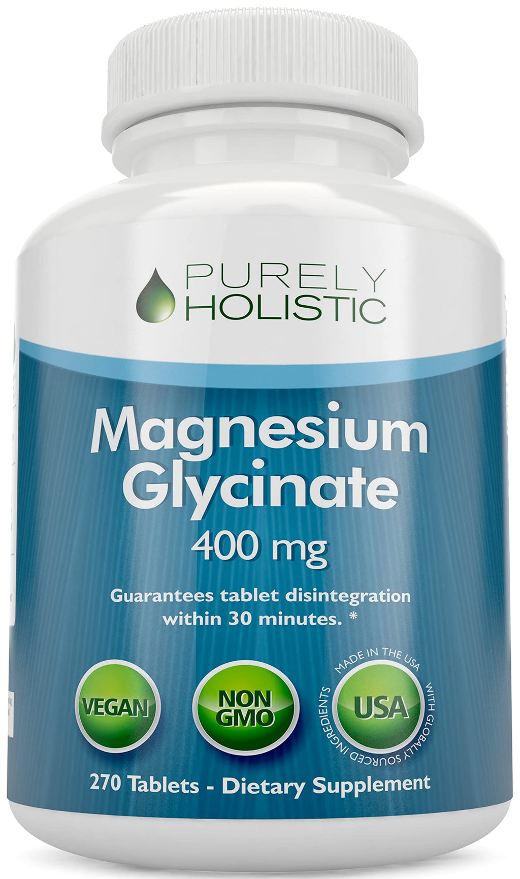 Magnesium Glycinate 400mg – 270 Tablets | High Bioavailability & Vegan