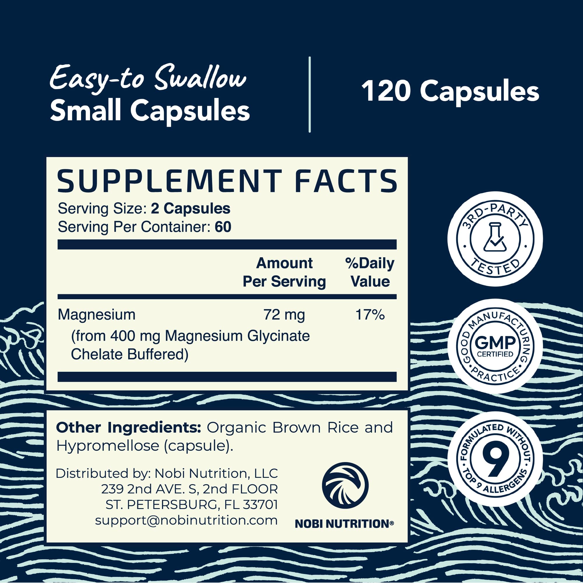 Magnesium Glycinate 400mg – Chelated Magnesium for Sleep, Calm & Muscle Support | 120 Ct