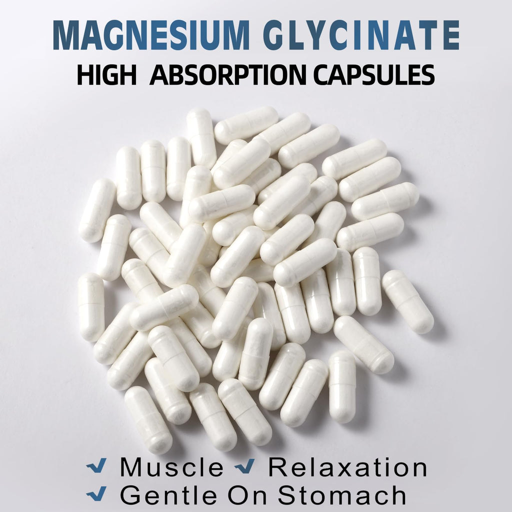 Magnesium Glycinate 400 MG per Serving | 90 Vegetarian Capsules | Chelated for High Absorption