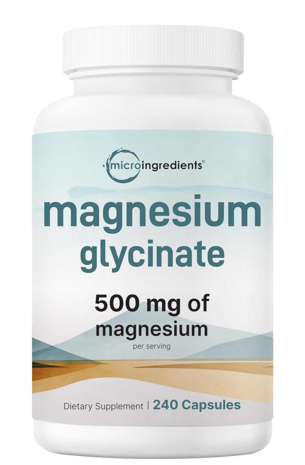 Magnesium Glycinate 500mg - 240 Capsules | 100% Chelated | Non-GMO