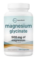 Magnesium Glycinate 500mg - 240 Capsules | 100% Chelated | Non-GMO