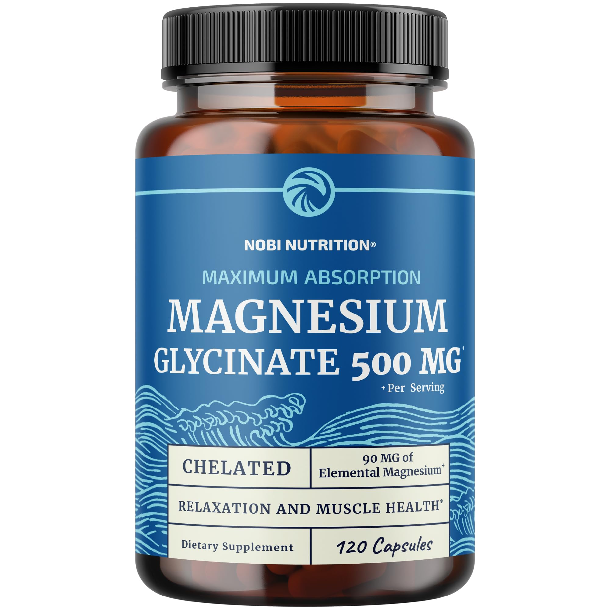 Magnesium Glycinate 500mg | High Absorption Chelated Bisglycinate 120ct