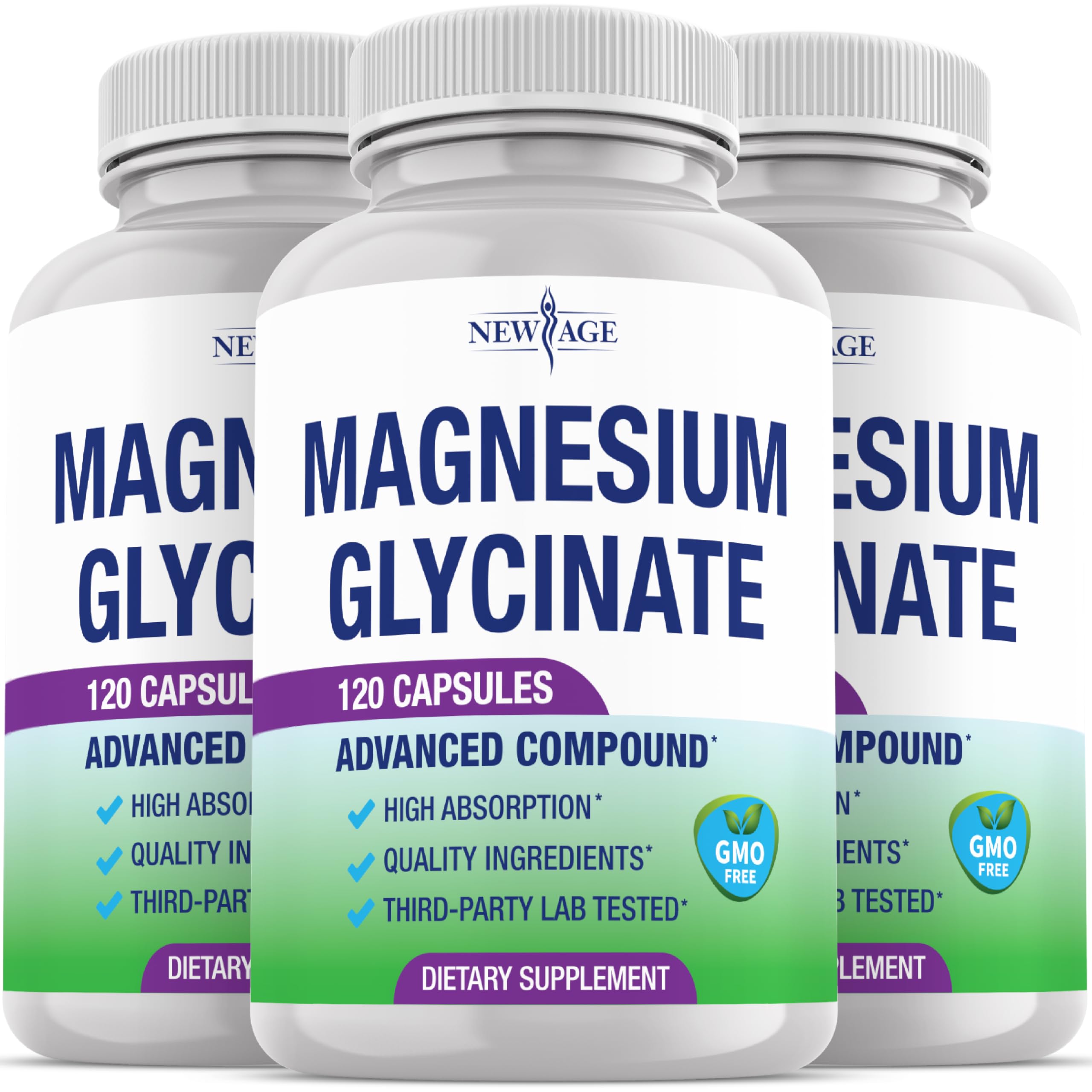 Magnesium Glycinate 500mg – 90mg Elemental Mg | High Absorption, Gluten-Free, Non-GMO | 360 Vegan Capsules