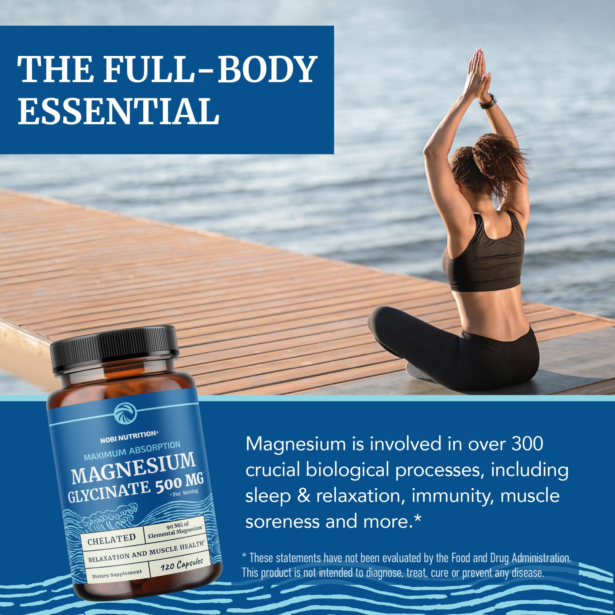 Magnesium Glycinate 500mg | Chelated for High Absorption | 60ct | Sleep, Relaxation & Muscle & Nerve Support