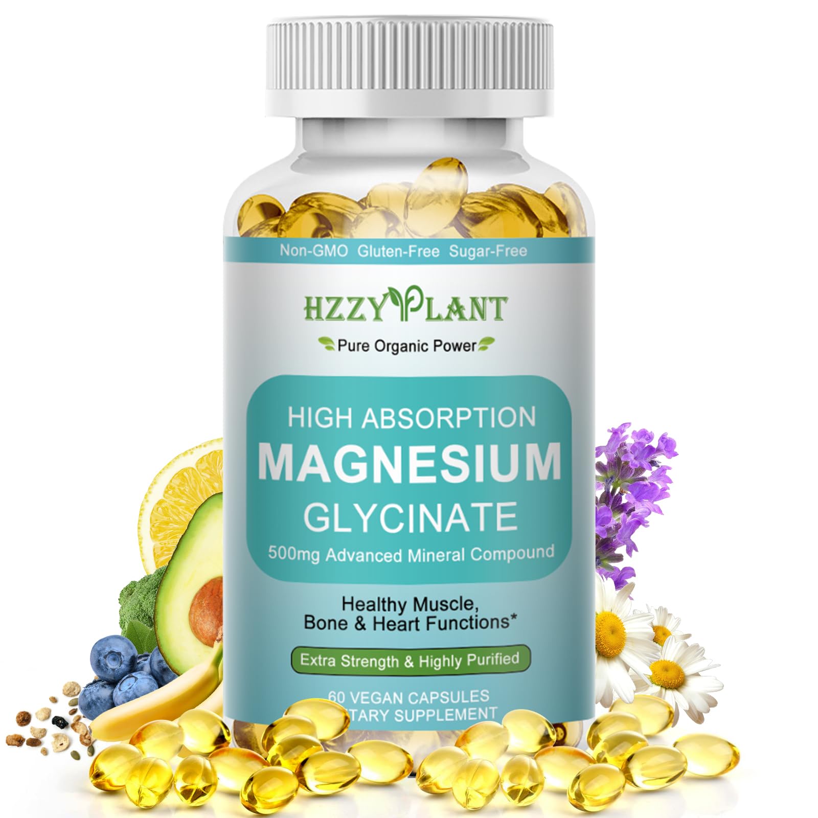Magnesium Glycinate 500mg Softgels – High-Absorption Magnesium Supplement