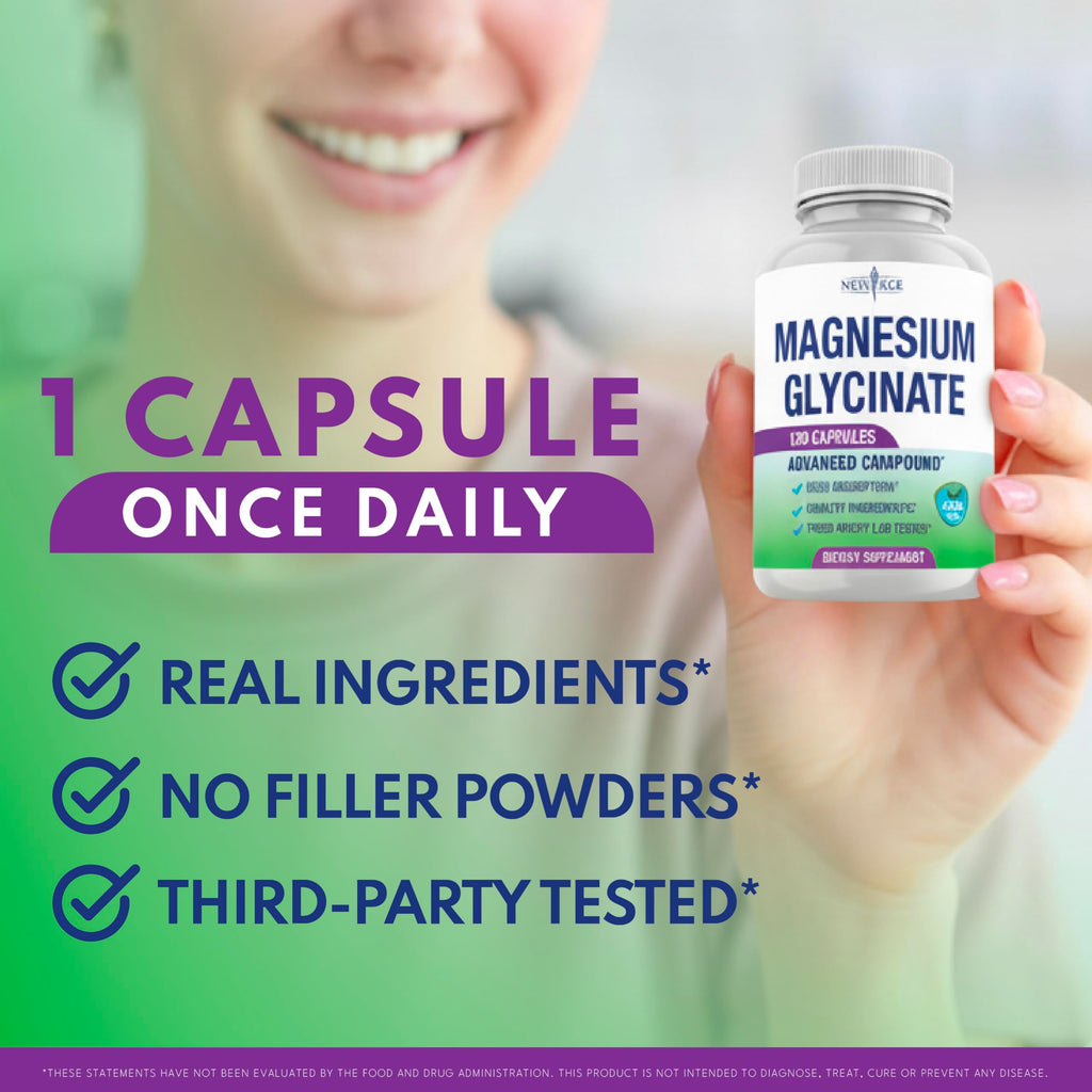 Magnesium Glycinate 500mg – 90mg Elemental Mg | High Absorption, Gluten-Free, Non-GMO | 360 Vegan Capsules