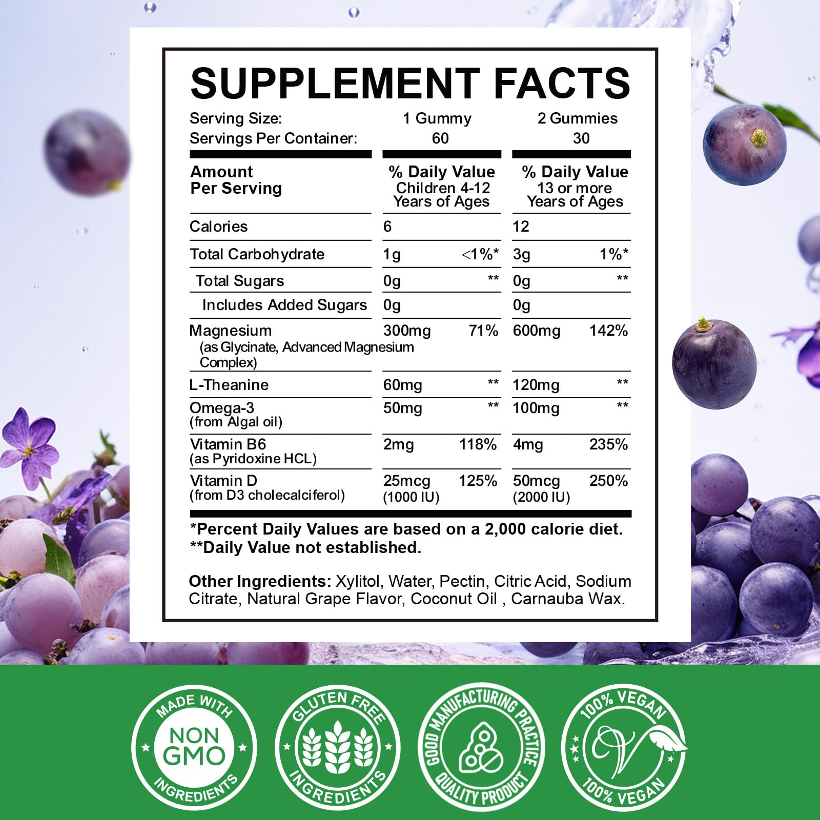 Magnesium Complex Gummies for Kids & Adults | Calm, Sleep & Mood Support | 60 Gummies