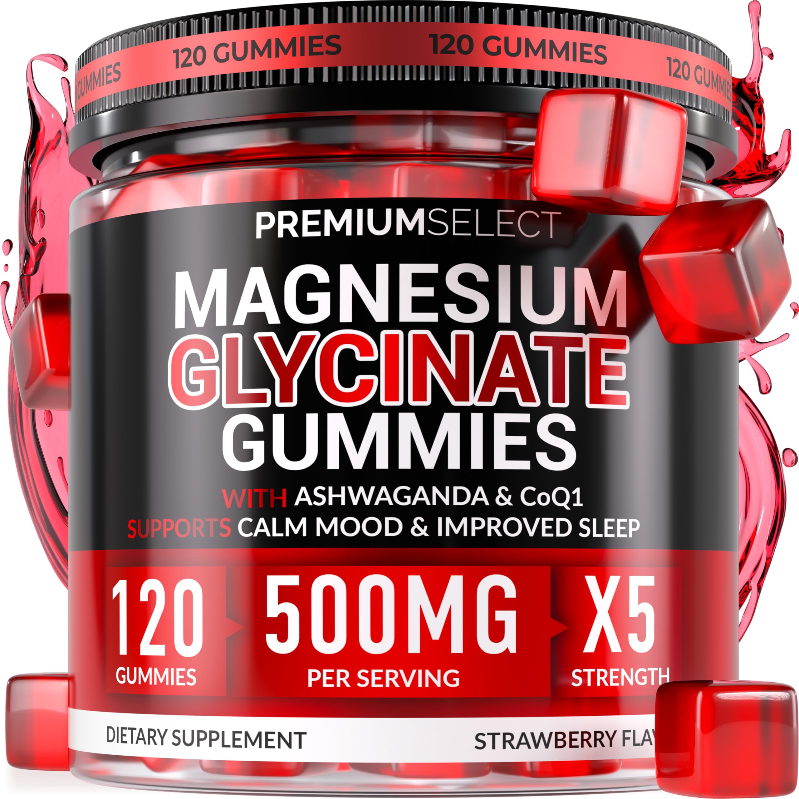 Magnesium Glycinate Gummies for Adults – 900mg Blend, Calm & Sleep Support | Sugar-Free Vegan