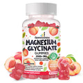 Magnesium Glycinate Gummies 2500mg - Sugar Free Magnesium Potassium with Vitamin D, B6, CoQ10 | 90 Peach Gummies