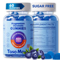 Magnesium Glycinate Gummies 400mg – Sugar Free, Vegan, Blueberry | 60 Gummies