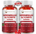 Magnesium Glycinate Gummies 400mg + L-Threonate 200mg – Potassium Magnesium Calm Mood & Sleep Gummies, 2 Pack, Raspberry