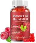 Magnesium Glycinate Gummies 500mg – Sugar Free, Potassium & Vitamin D3 + CoQ10 | Relaxation & Sleep Support | 60 Raspberry Gummies